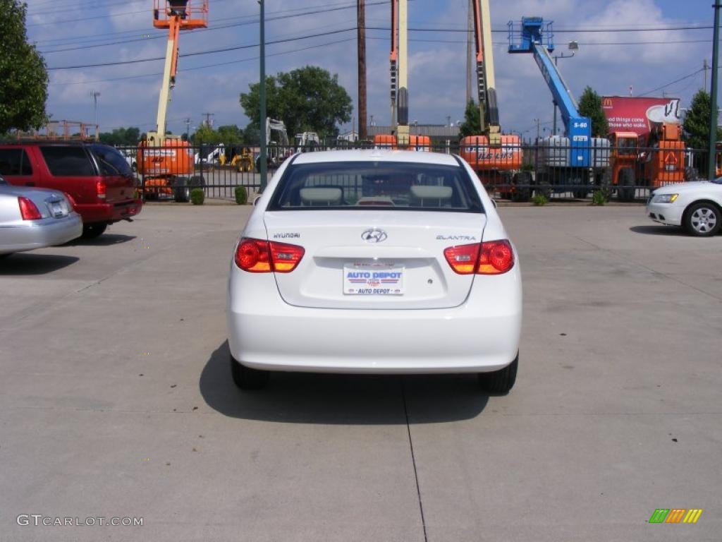 2009 Elantra SE Sedan - Captiva White / Beige photo #7