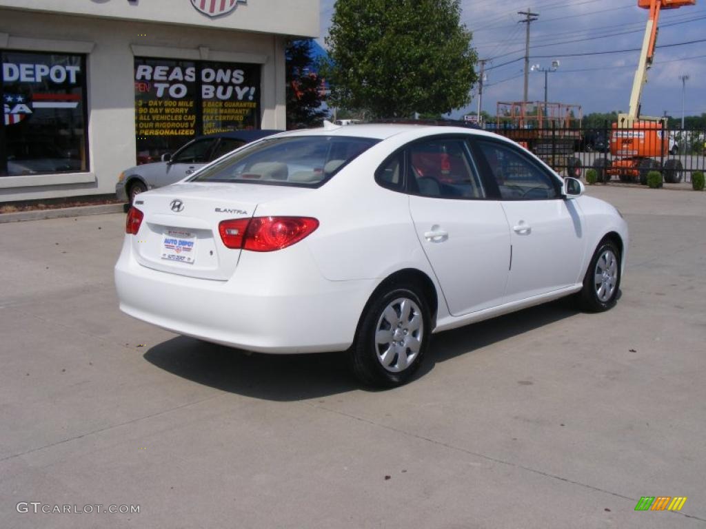 2009 Elantra SE Sedan - Captiva White / Beige photo #8