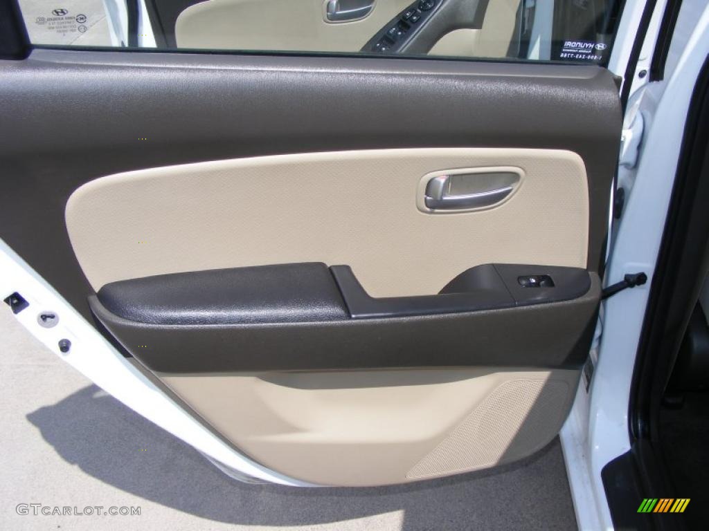 2009 Elantra SE Sedan - Captiva White / Beige photo #12