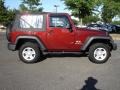2007 Red Rock Crystal Pearl Jeep Wrangler X 4x4  photo #7