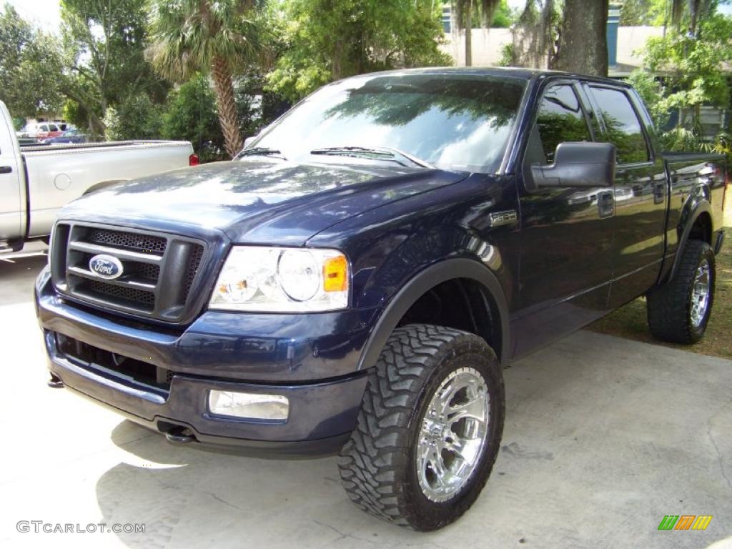 2004 F150 FX4 SuperCrew 4x4 - True Blue Metallic / Black/Medium Flint photo #6
