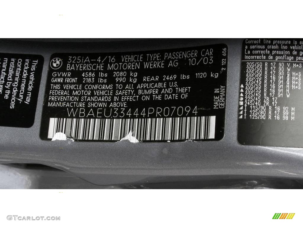 2004 3 Series 325xi Sedan - Silver Grey Metallic / Black photo #17
