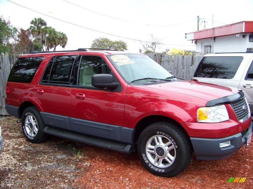 2003 Expedition XLT - Laser Red Tinted Metallic / Medium Parchment photo #4