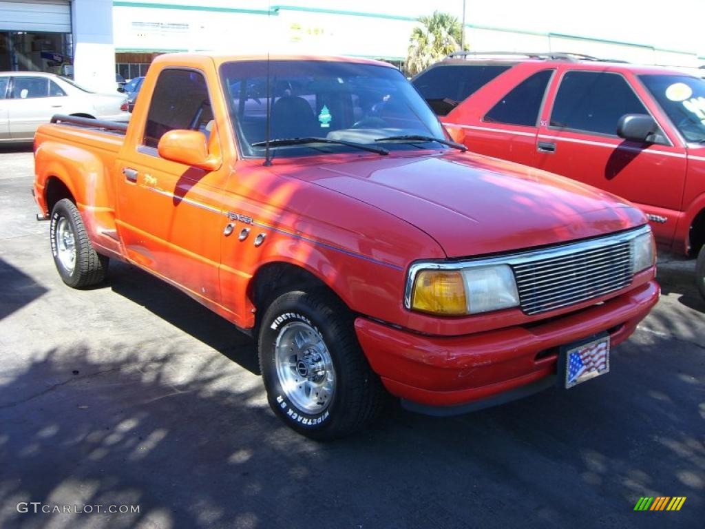 1993 Ranger Splash Regular Cab - Vibrant Red / Beige photo #3