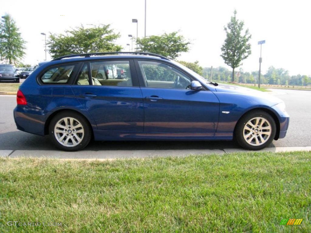 2007 3 Series 328xi Wagon - Montego Blue Metallic / Beige photo #7