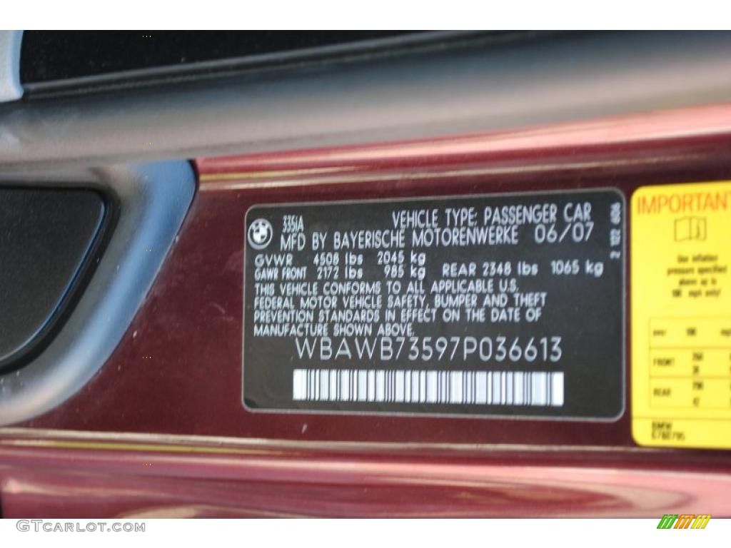 2007 3 Series 335i Coupe - Barbera Red Metallic / Grey photo #14