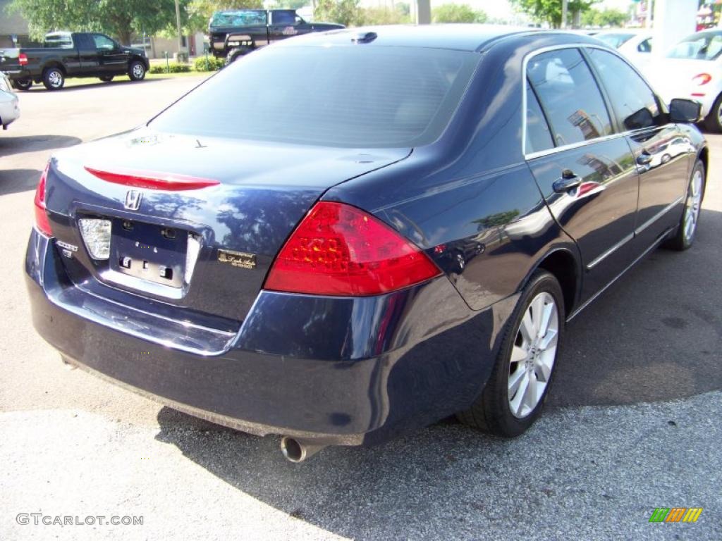 2007 Accord EX-L V6 Sedan - Royal Blue Pearl / Gray photo #7