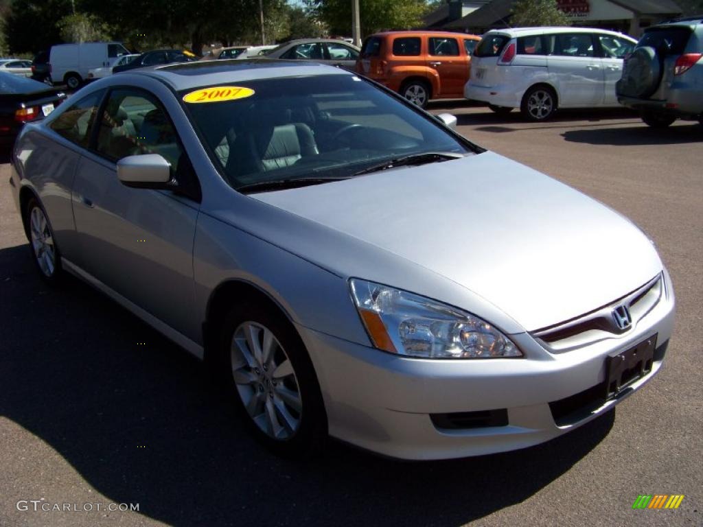 2007 Accord EX V6 Coupe - Alabaster Silver Metallic / Gray photo #3