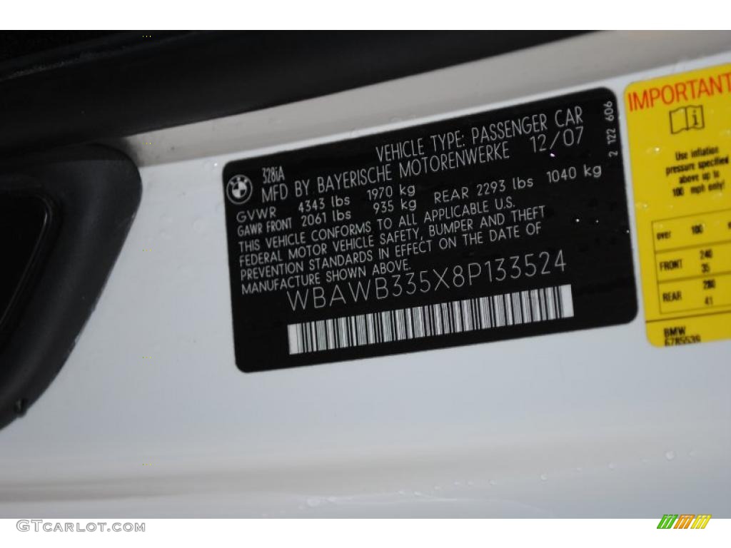2008 3 Series 328i Coupe - Alpine White / Black photo #14