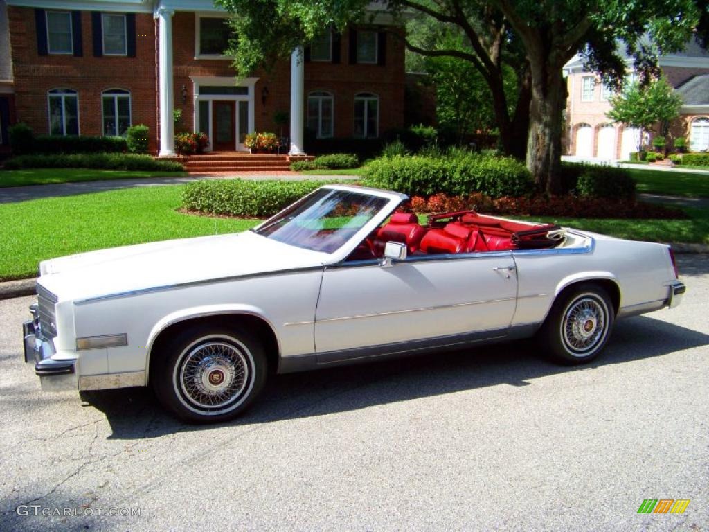 1985 Eldorado Biarritz Convertible - White / Carmine Red photo #2
