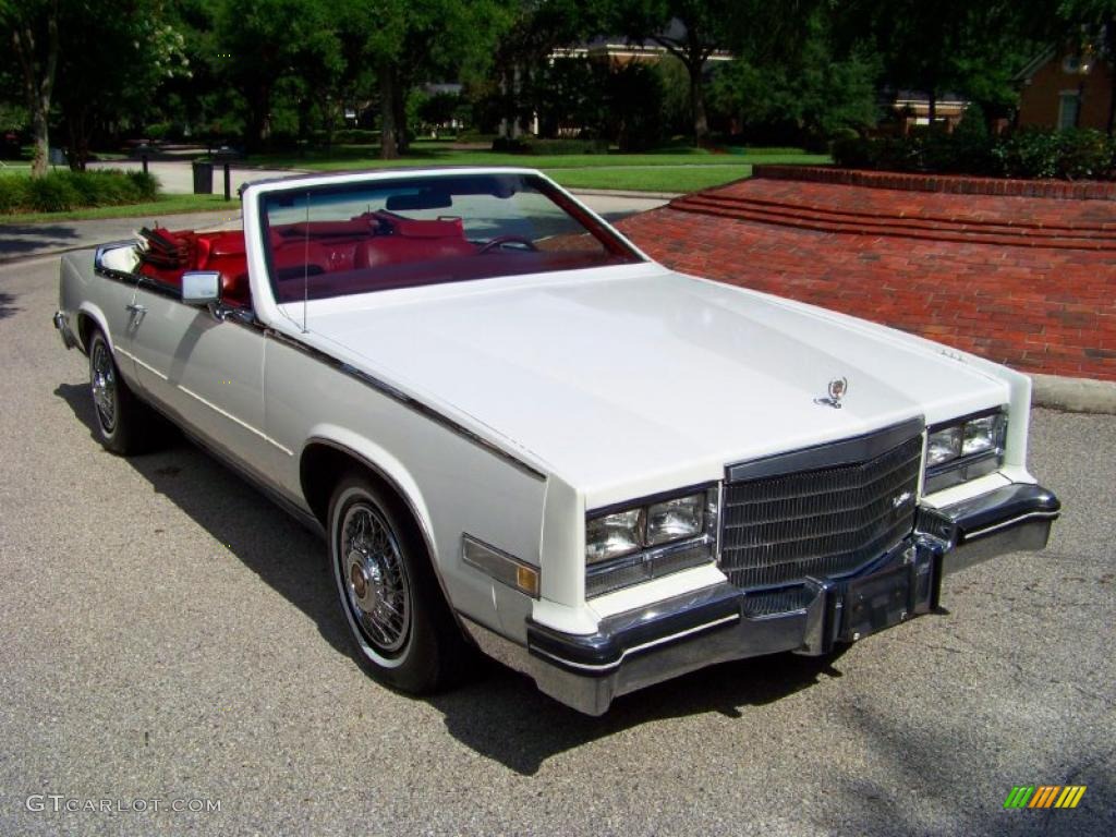 1985 Eldorado Biarritz Convertible - White / Carmine Red photo #10