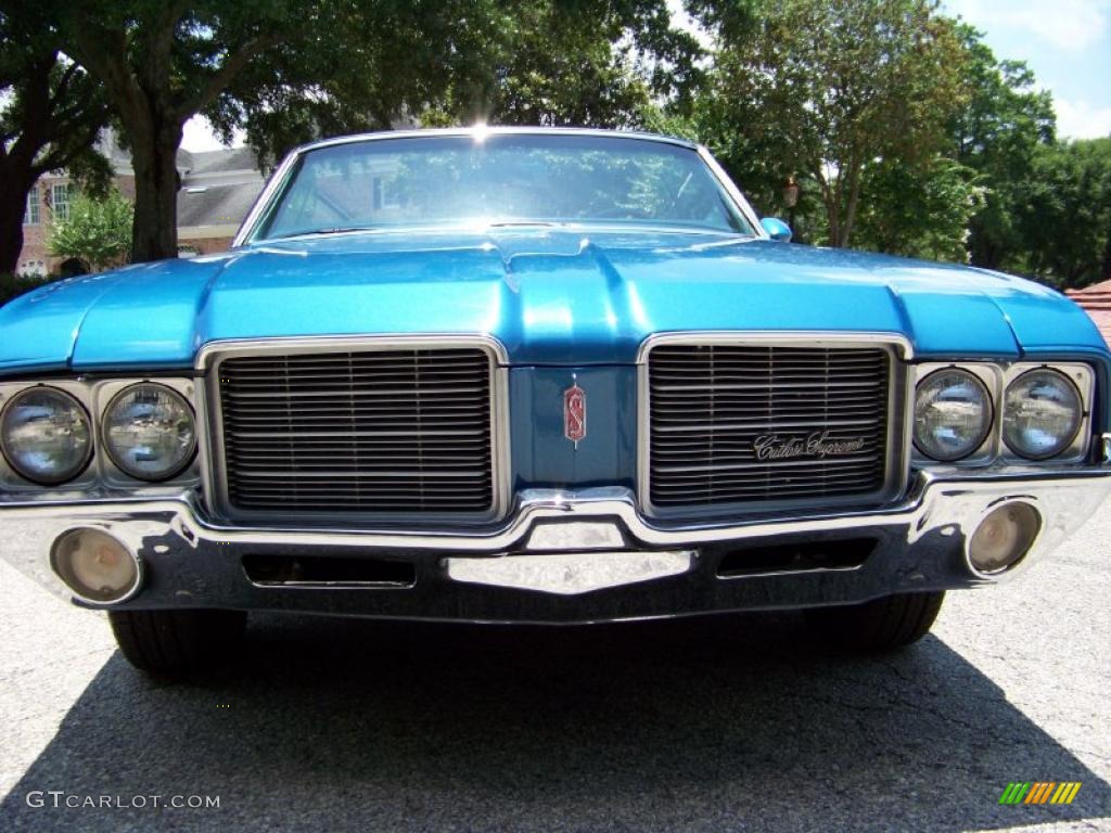 1971 Cutlass Supreme SX Convertible - Medium Blue / Dark Blue photo #2