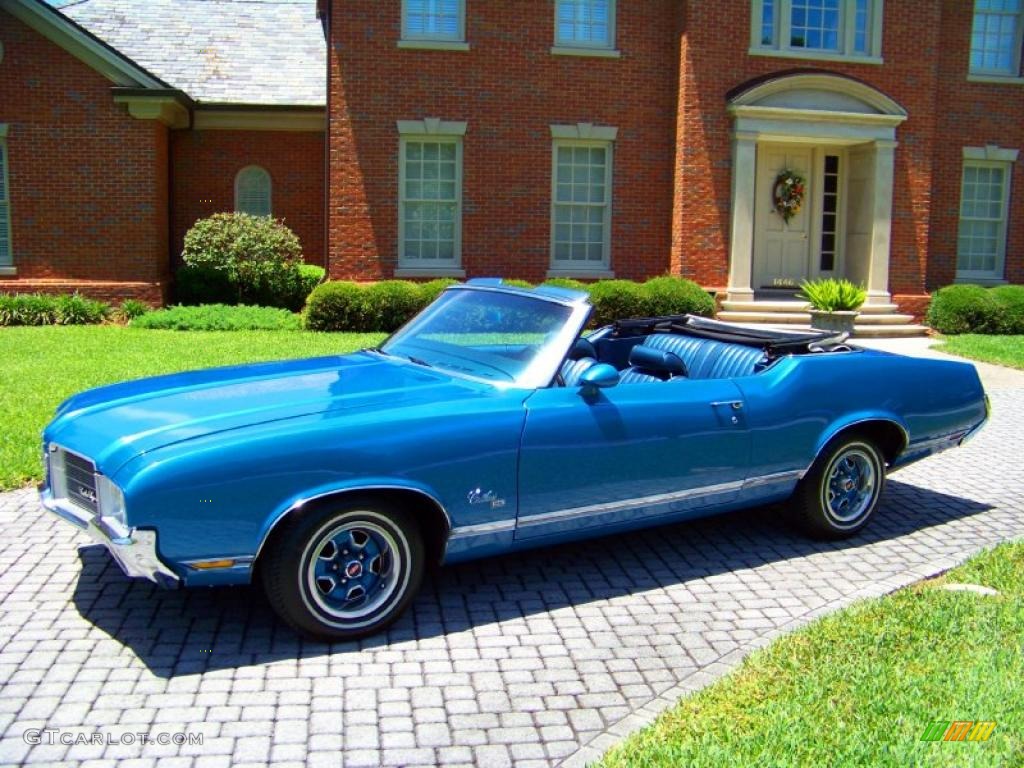 1971 Cutlass Supreme SX Convertible - Medium Blue / Dark Blue photo #56