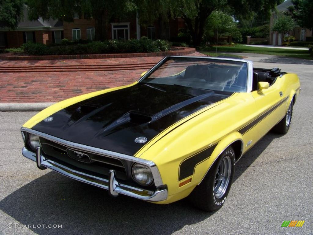 1971 Mustang Convertible - Grabber Yellow / Black photo #1