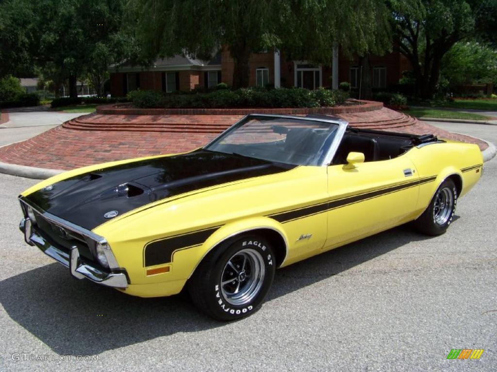 1971 Mustang Convertible - Grabber Yellow / Black photo #2