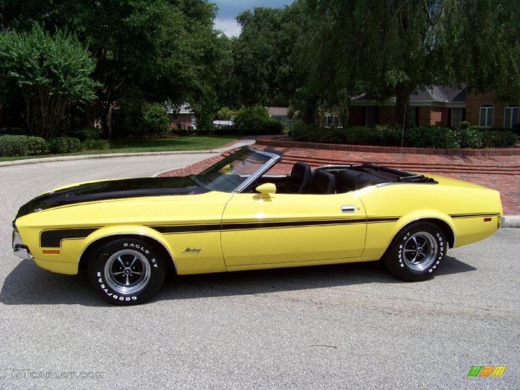 1971 Mustang Convertible - Grabber Yellow / Black photo #3