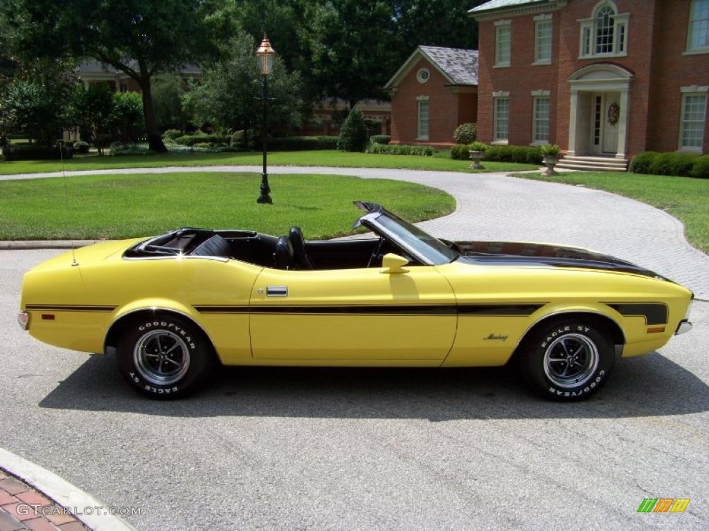 1971 Mustang Convertible - Grabber Yellow / Black photo #9