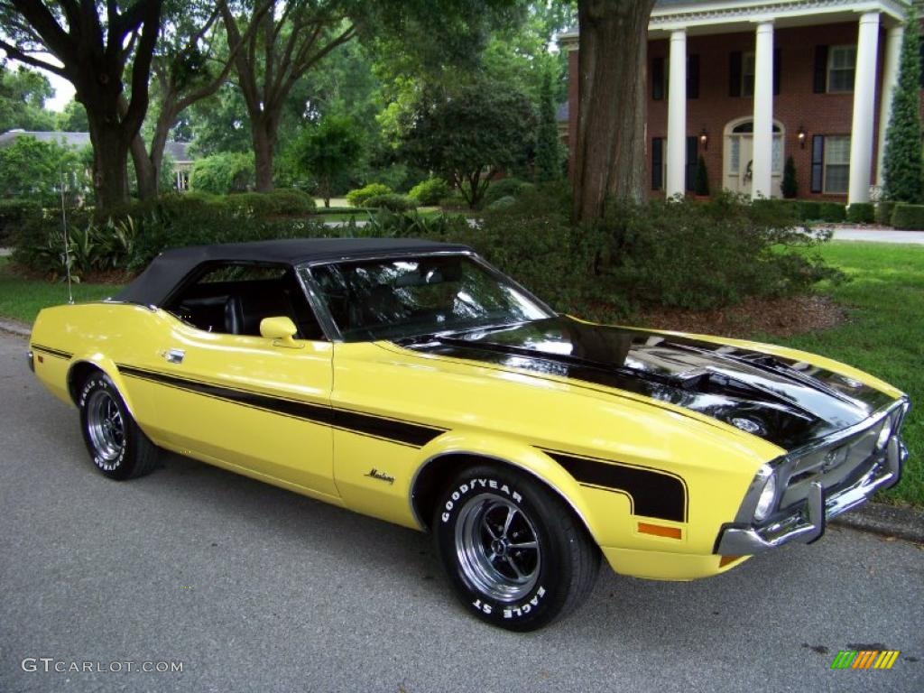 1971 Mustang Convertible - Grabber Yellow / Black photo #48