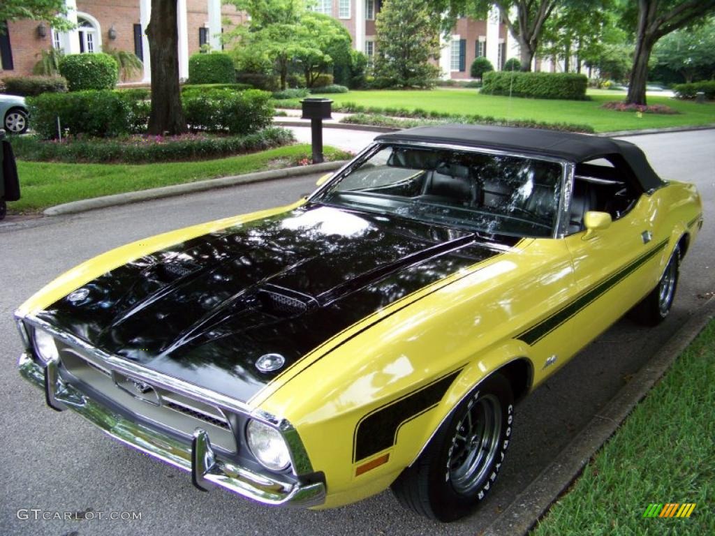 1971 Mustang Convertible - Grabber Yellow / Black photo #49