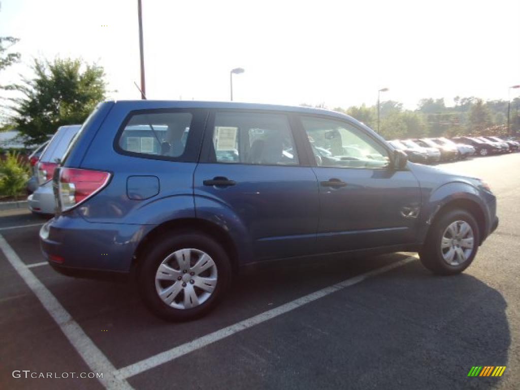 2009 Forester 2.5 X - Newport Blue Pearl / Platinum photo #4