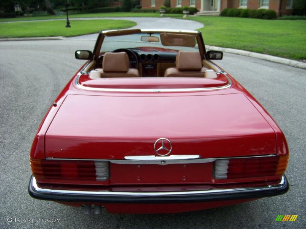 1985 SL Class 380 SL Roadster - Signal Red / Parchment photo #8