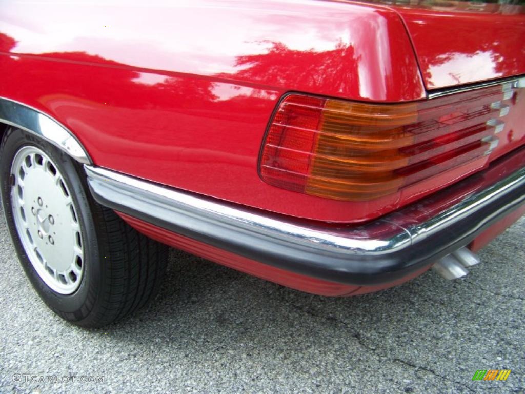 1985 SL Class 380 SL Roadster - Signal Red / Parchment photo #15