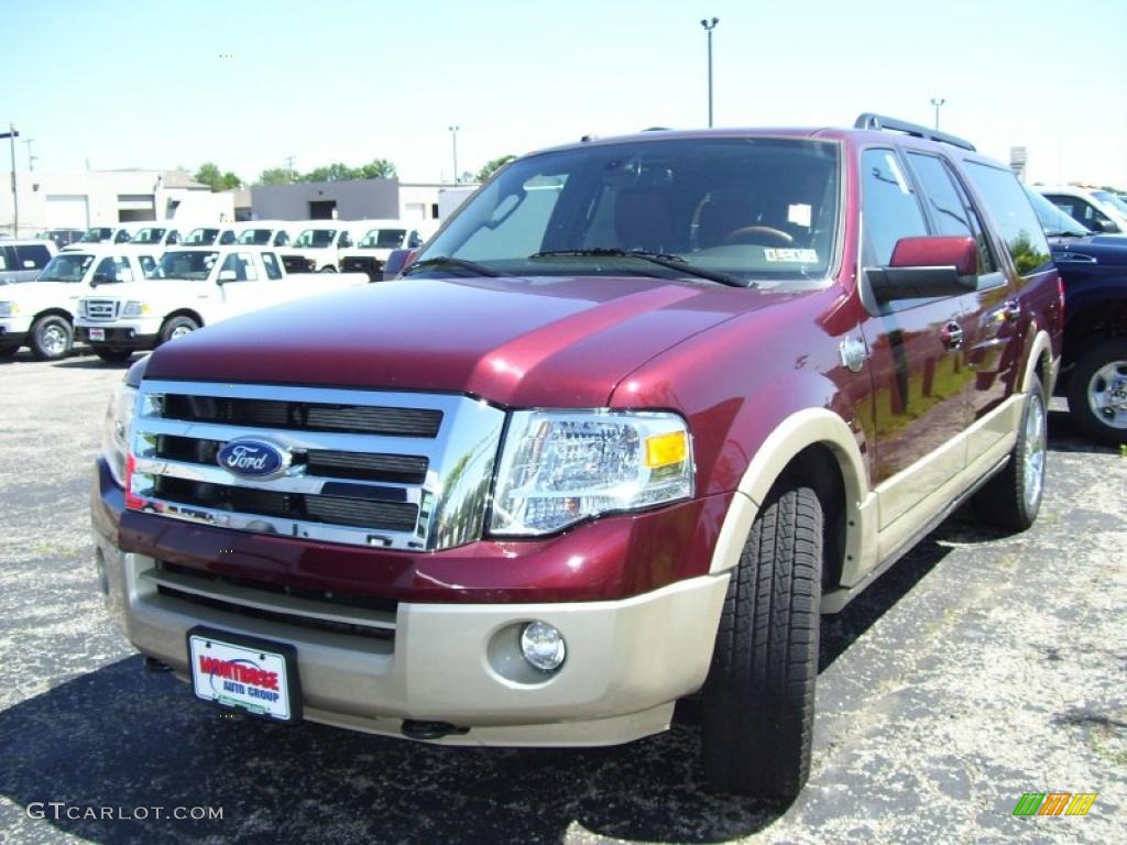 2010 Expedition EL King Ranch 4x4 - Royal Red Metallic / Chaparral Leather/Charcoal Black photo #1