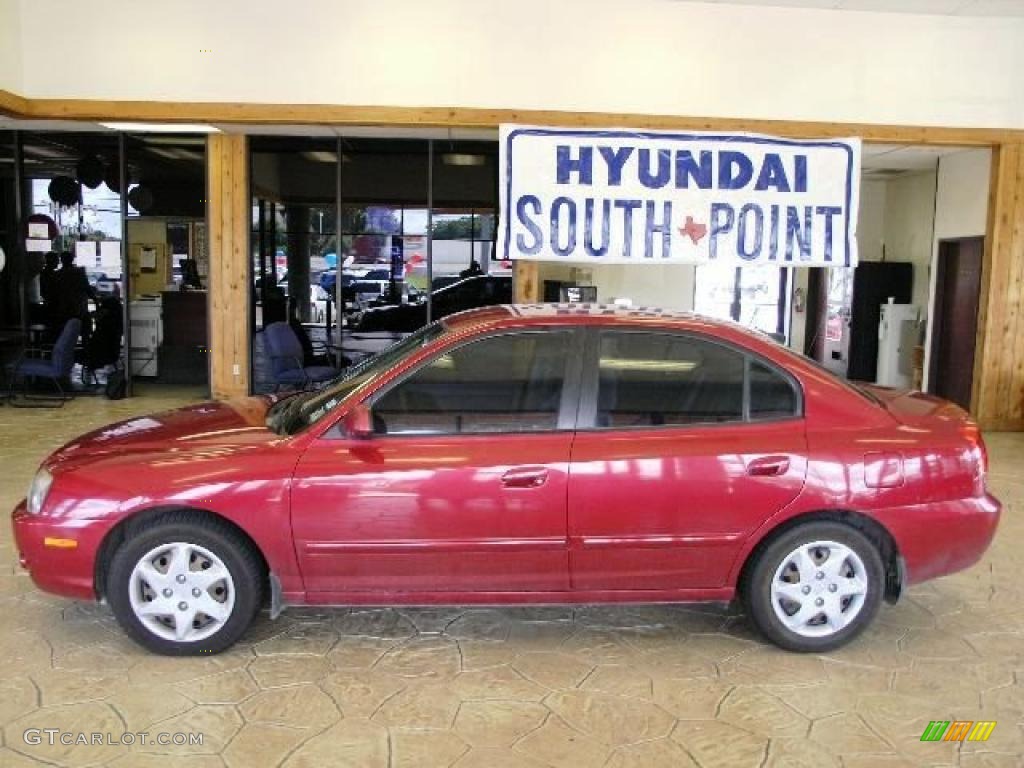 2006 Elantra GLS Sedan - Electric Red / Gray photo #2