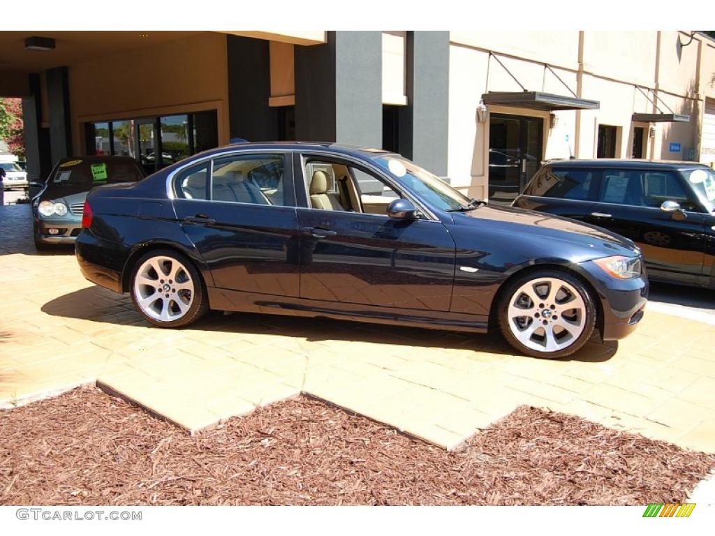 2007 3 Series 335i Sedan - Monaco Blue Metallic / Beige photo #2