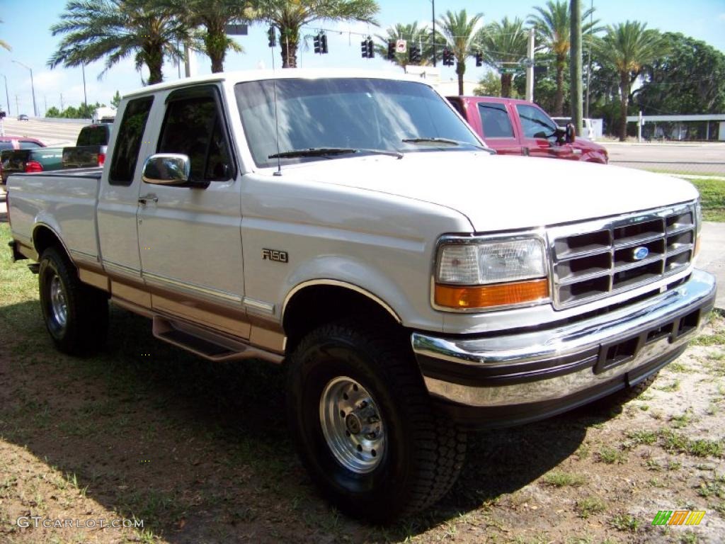 1995 F150 Eddie Bauer Extended Cab - Oxford White / Beige photo #3