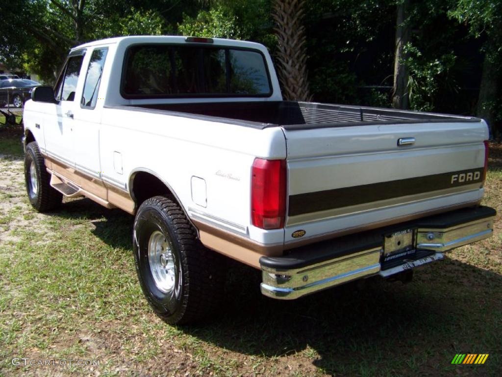 1995 F150 Eddie Bauer Extended Cab - Oxford White / Beige photo #7