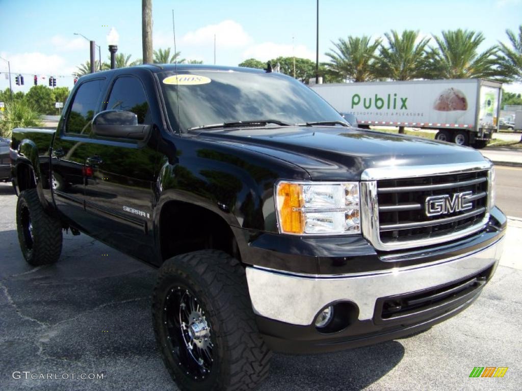 2008 Sierra 1500 SLE Crew Cab 4x4 - Onyx Black / Ebony photo #1