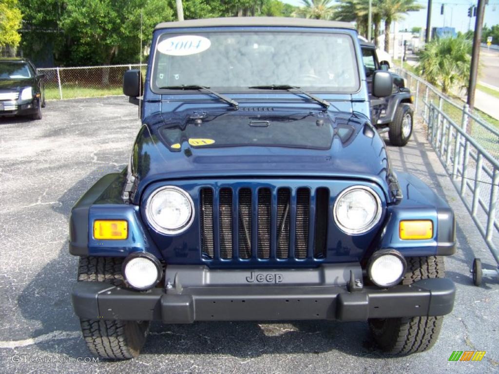 2004 Wrangler Rubicon 4x4 - Patriot Blue Pearl / Khaki photo #2