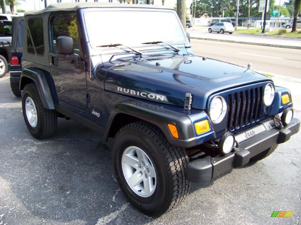 2004 Wrangler Rubicon 4x4 - Patriot Blue Pearl / Khaki photo #3