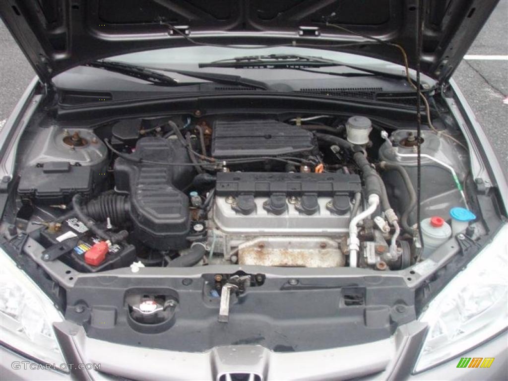 2004 Civic LX Sedan - Magnesium Metallic / Gray photo #9