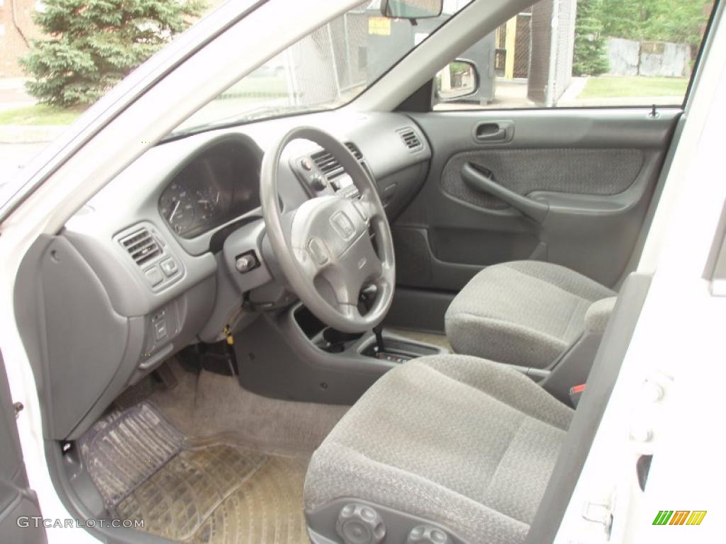 2000 Civic LX Sedan - Taffeta White / Gray photo #34