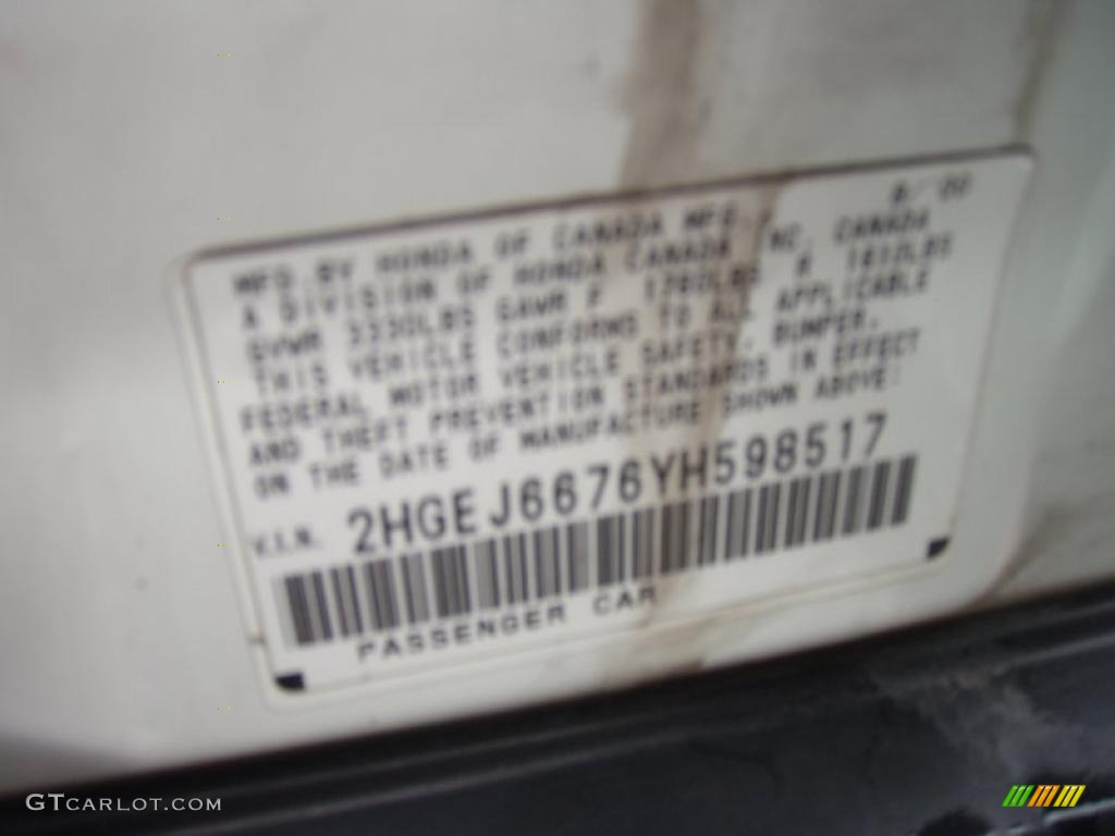 2000 Civic LX Sedan - Taffeta White / Gray photo #41