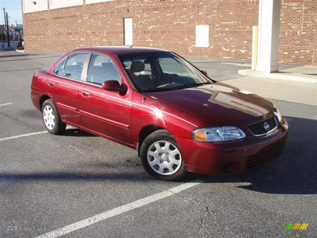 2003 Sentra GXE - Inferno Red / Sand Beige photo #1