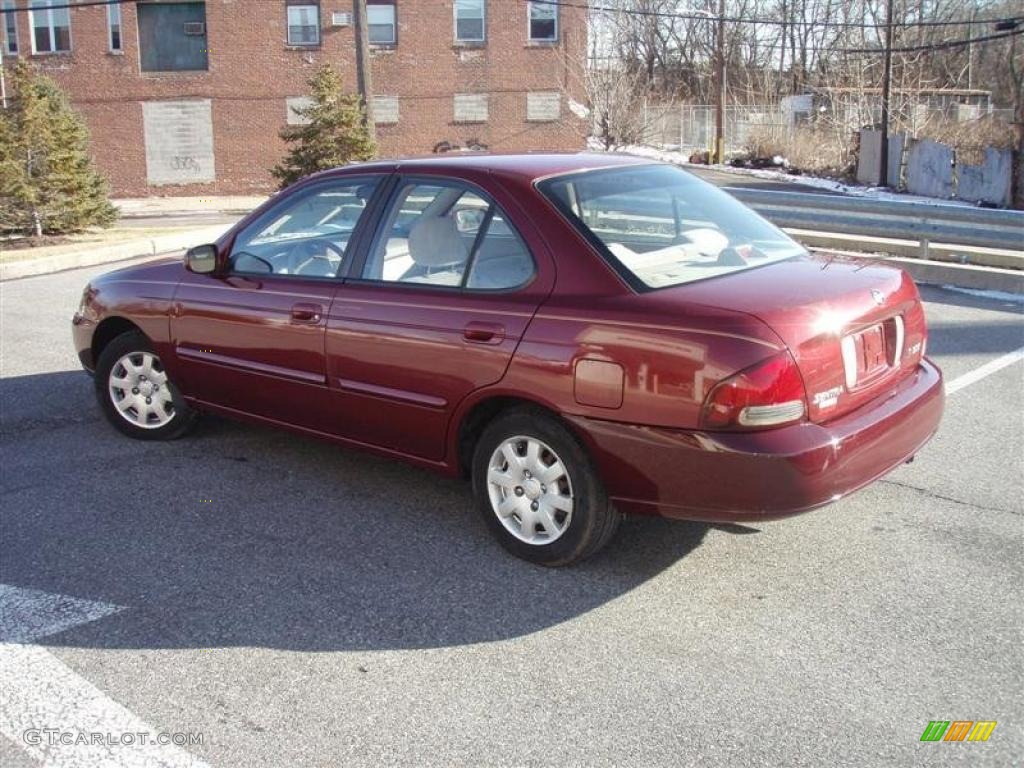 2003 Sentra GXE - Inferno Red / Sand Beige photo #4
