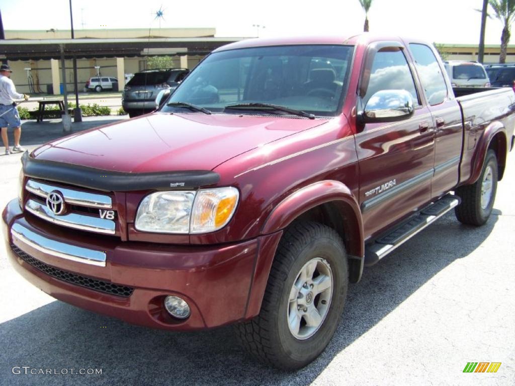 2005 Tundra SR5 TRD Access Cab 4x4 - Salsa Red Pearl / Taupe photo #1