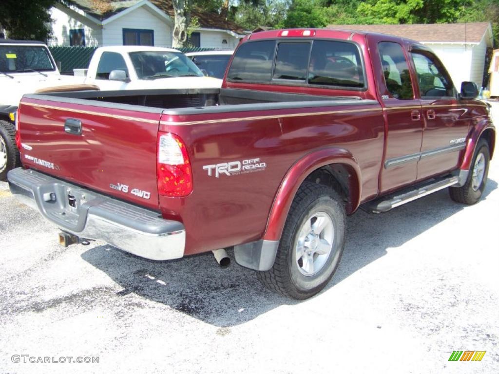 2005 Tundra SR5 TRD Access Cab 4x4 - Salsa Red Pearl / Taupe photo #6