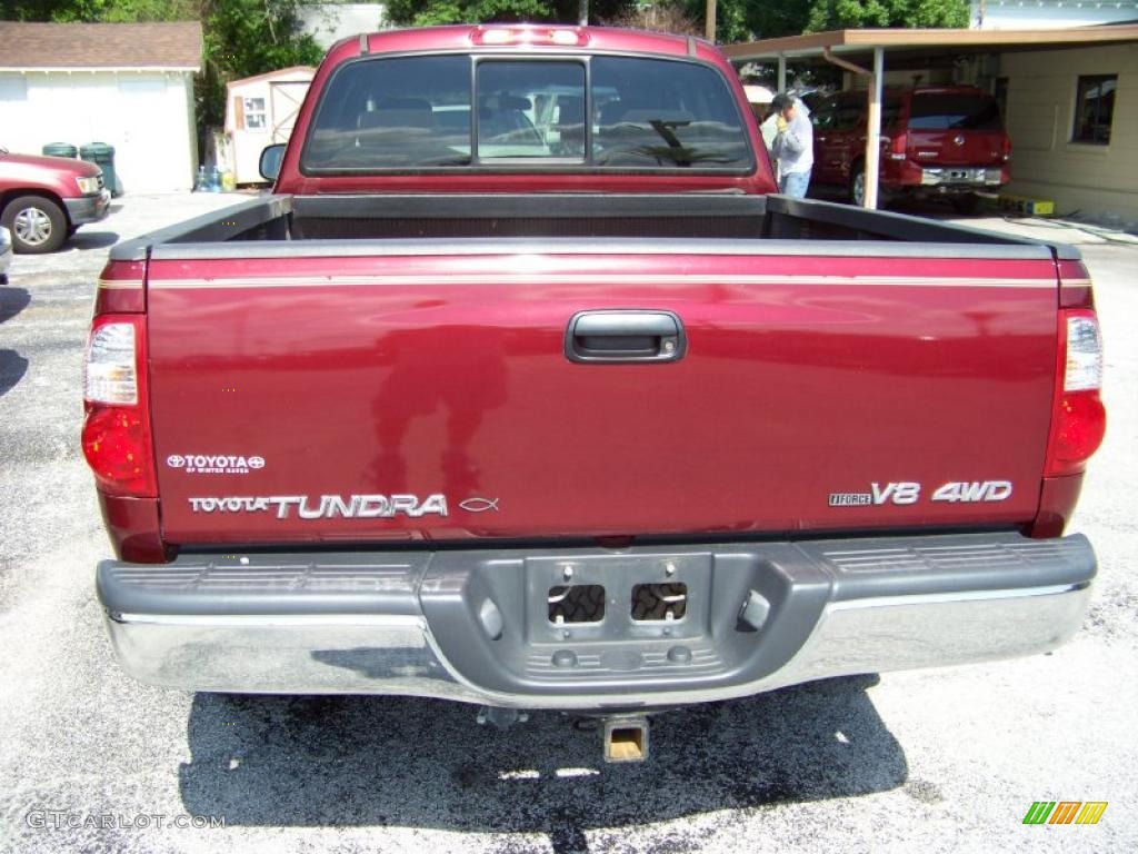 2005 Tundra SR5 TRD Access Cab 4x4 - Salsa Red Pearl / Taupe photo #7
