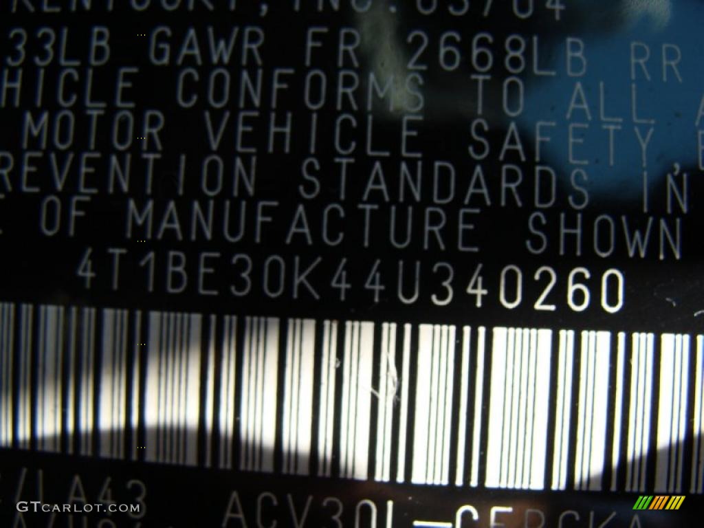 2004 Camry XLE - Black / Taupe photo #32