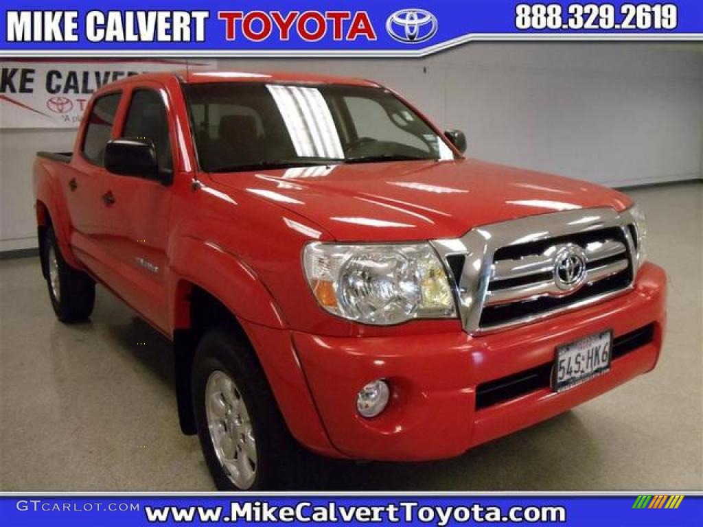 2007 Tacoma V6 SR5 PreRunner Double Cab - Radiant Red / Taupe photo #1