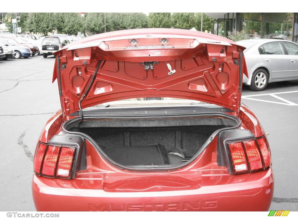 2001 Mustang V6 Convertible - Laser Red Metallic / Medium Parchment photo #7