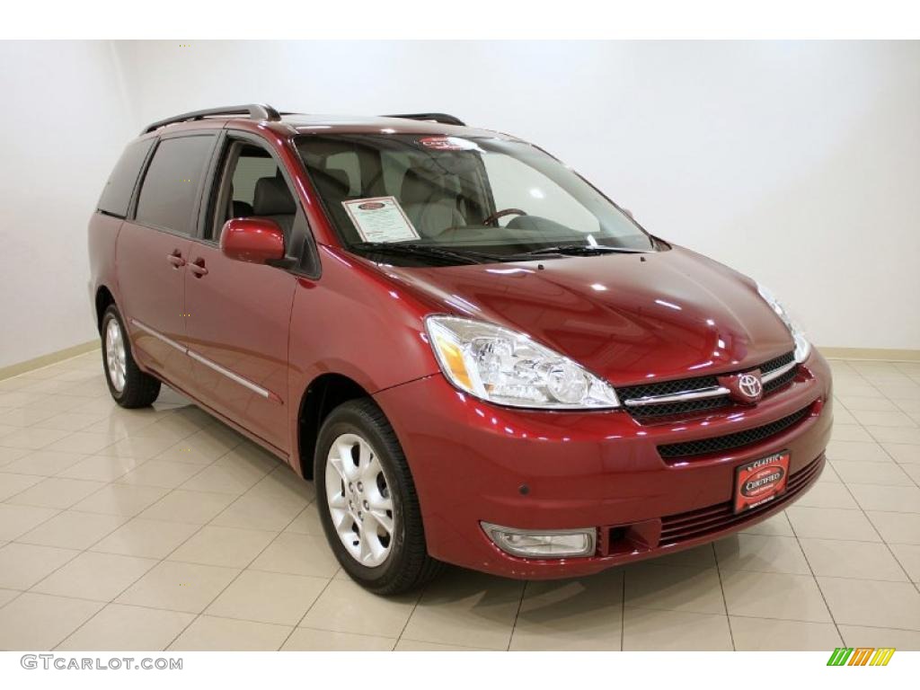 2005 Sienna XLE Limited AWD - Salsa Red Pearl / Stone photo #1