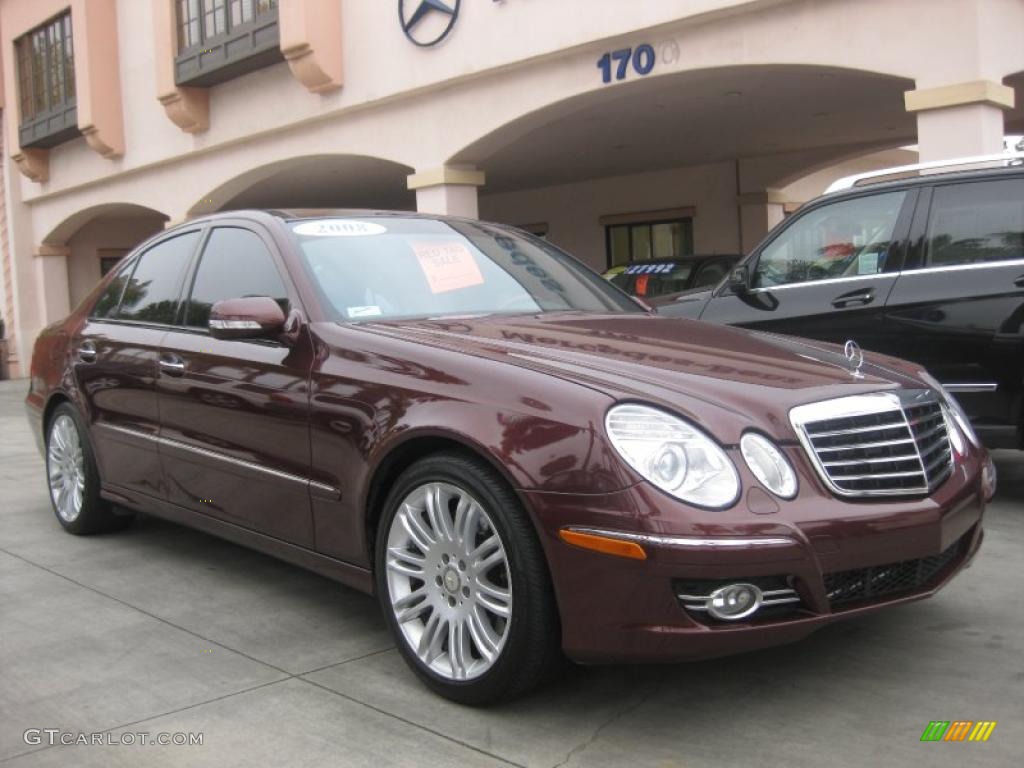 2008 E 350 Sedan - Barolo Red Metallic / Sahara Beige/Black photo #1