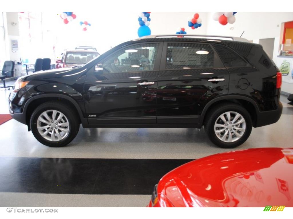 2011 Sorento LX V6 AWD - Ebony Black / Gray photo #4