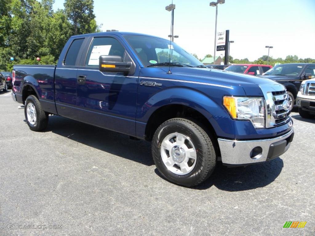 2010 F150 XLT SuperCab - Dark Blue Pearl Metallic / Medium Stone photo #1
