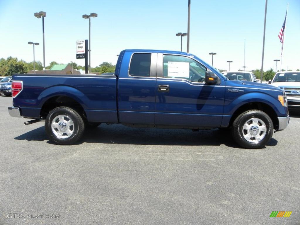2010 F150 XLT SuperCab - Dark Blue Pearl Metallic / Medium Stone photo #2